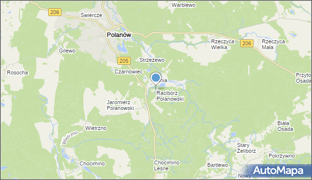 mapa Racibórz Polanowski, Racibórz Polanowski na mapie Targeo